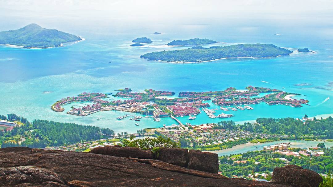 Seychelles islands areal view