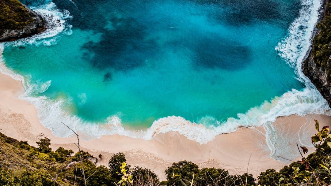 high angle photo of beach Bali