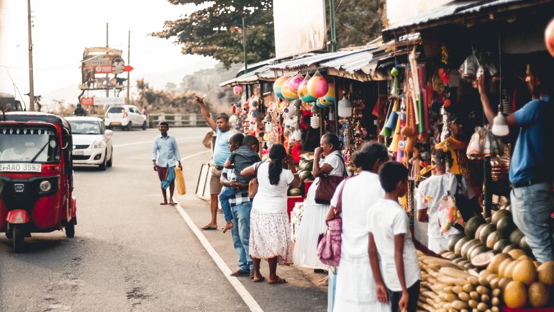 people on the street in Sri Lanka